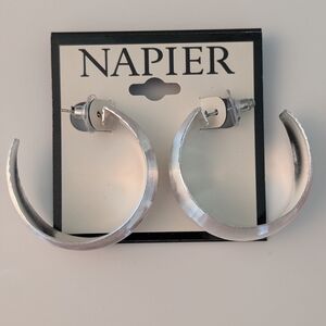 Napier Silver Hoop Earrings